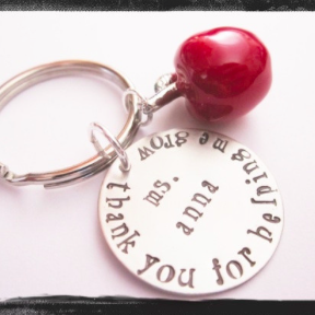 Teacher Gift - Apple Keyring - Thank You For..